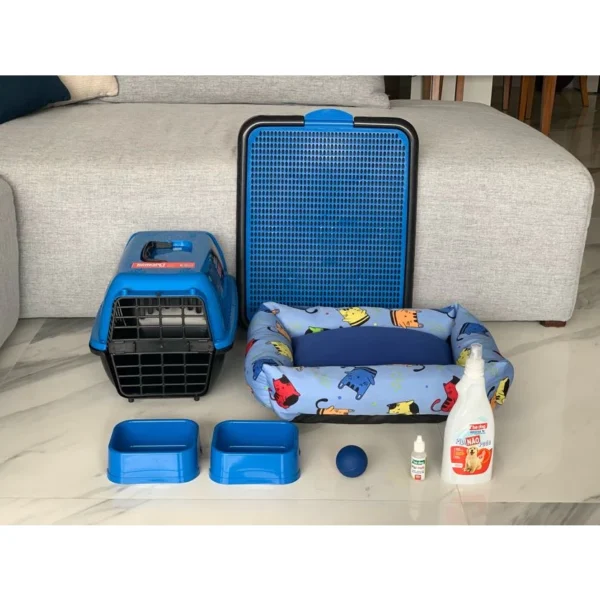 Kit Conforto Completo para Cachorro: Controle de Xixi, Transporte Seguro e Cama de Luxo P ao G