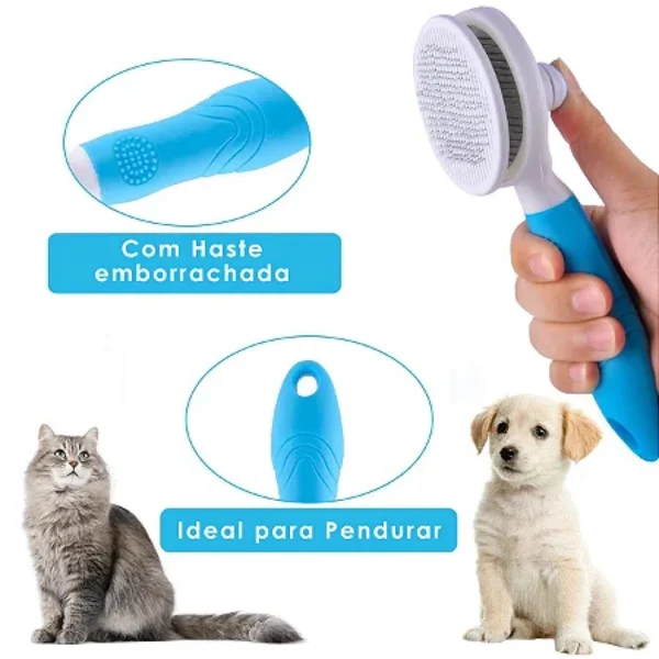 Higiene e Conforto - Escova Removedora de Pelos Leve e Durável para Pets - Image 3