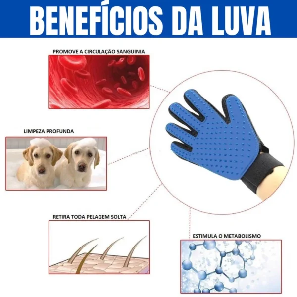 Higiene e Conforto - Luva Removedora de Pelos Magnética para Pets - Image 2