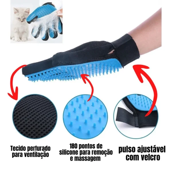 Higiene e Conforto - Luva Removedora de Pelos Magnética para Pets - Image 3